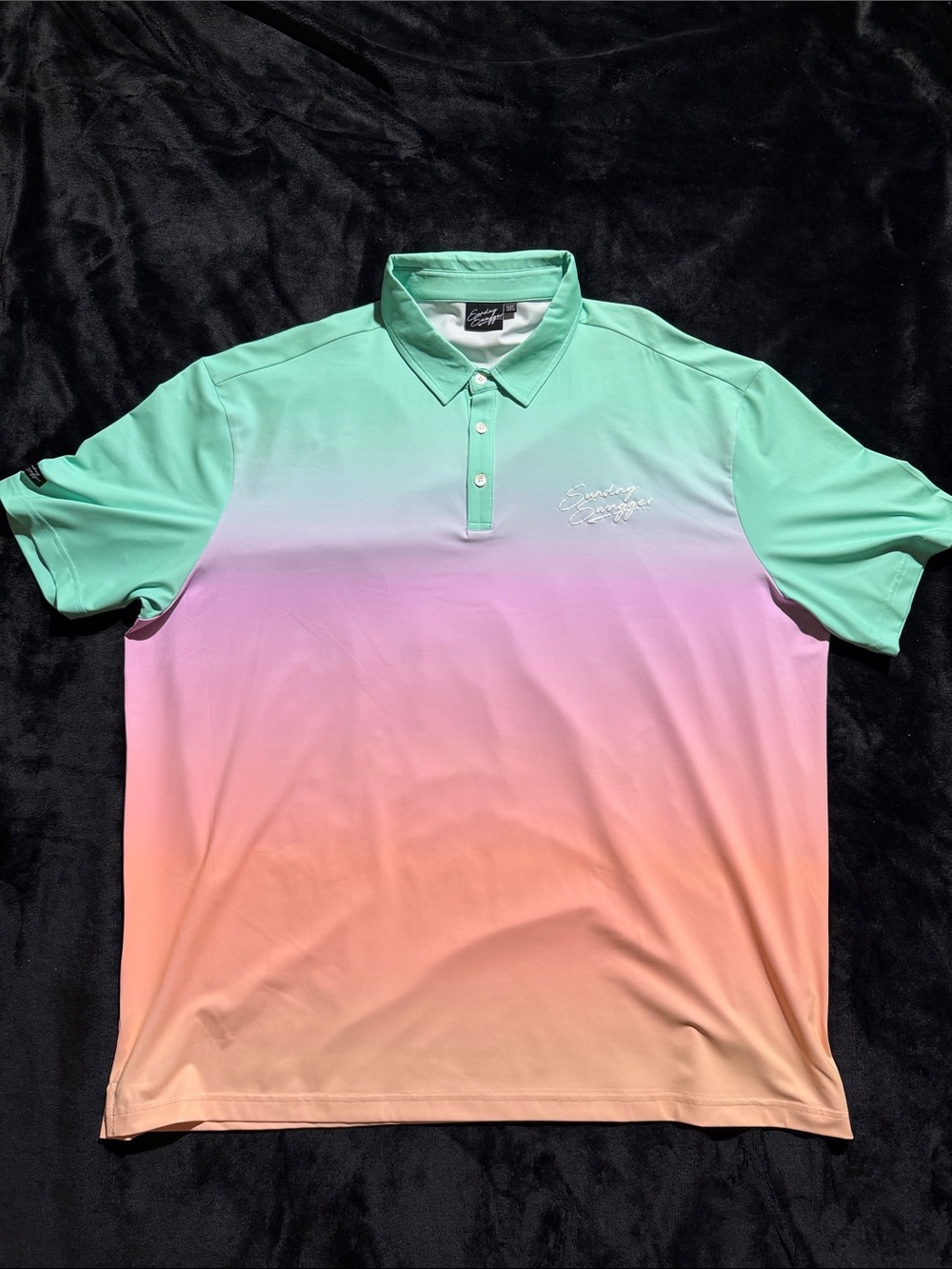 Sunday swagger Mint to Peach Polo Shirt